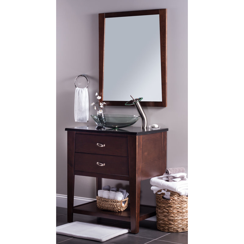 Novatto 15'' Glass Oval Bathroom Sink, Clear