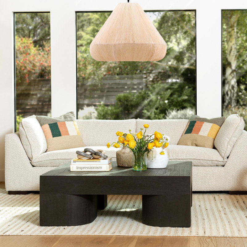 Juna Mindi Wood Coffee Table, Dark Brown, Dark Brown