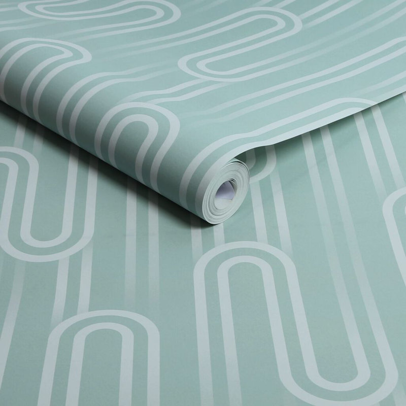 Envy Ups n Downs Geometric Wallpaper, Blue