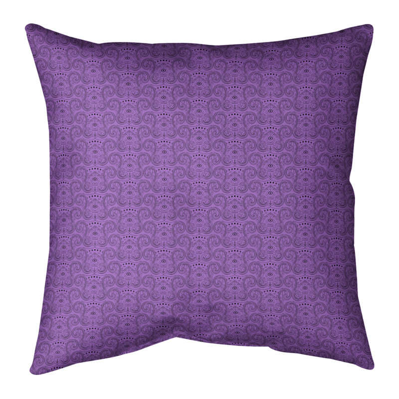 Katelyn Elizabeth Geometric Linen Reversible Throw Pillow, 14" x 14", No Fill, Purple/Black