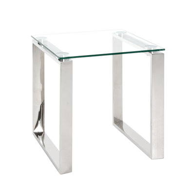 Duprey Glass Top Sled End Table