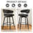 Modern Upholstered Slate Black Leatherette Swivel Bar Stool with Metal Tapered Legs-780107302-776690806
