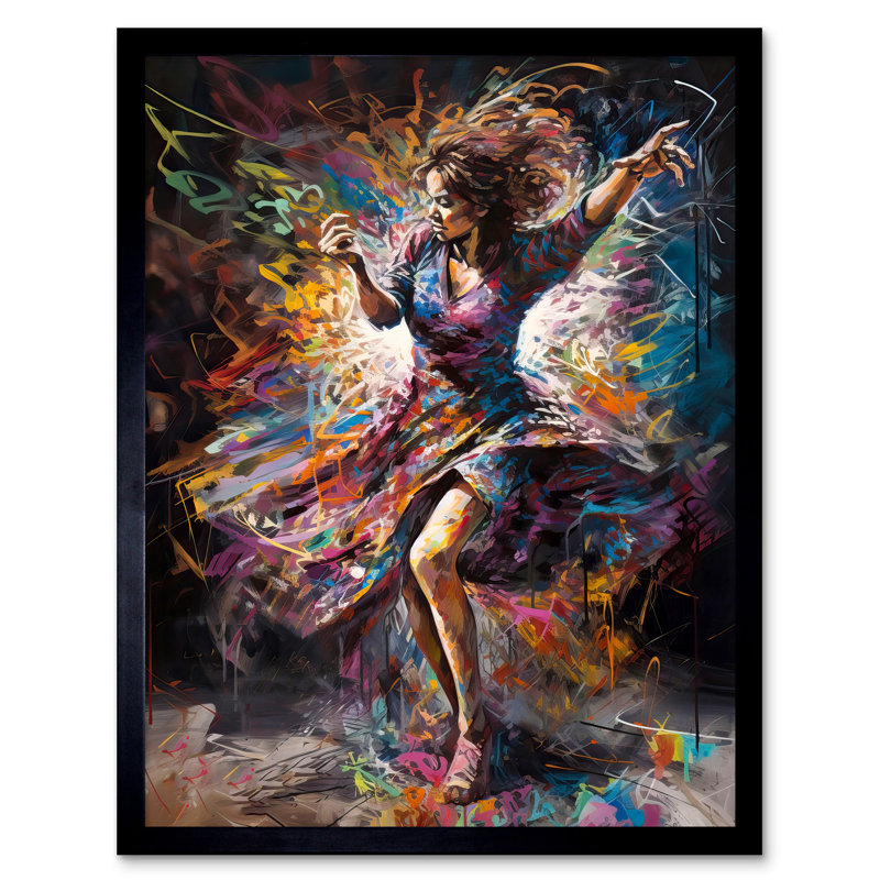 Woman Dancing To Dynamic Music Rhythm - Single Picture Frame Print