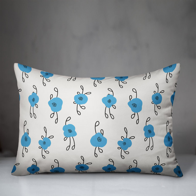 Blue Blooms Throw Pillow