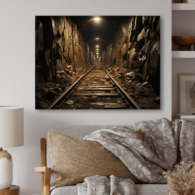 Brown Tunnel Timeless Railway Track Vintage Portal - Tunnels Metal Wall Decor