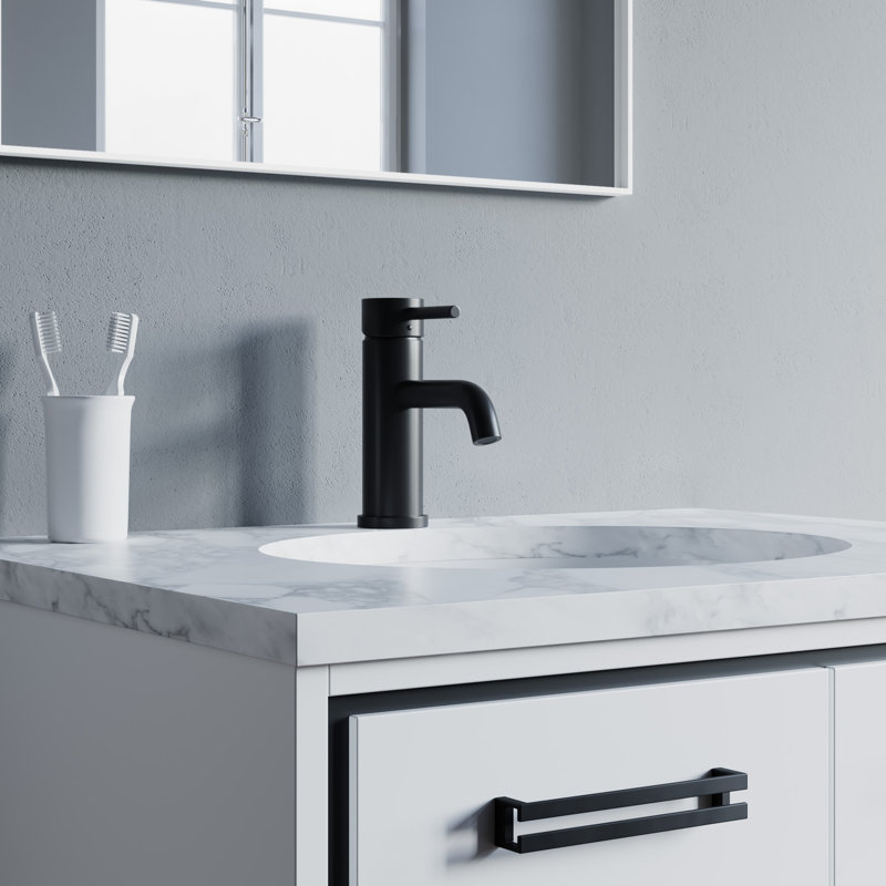 Single-Hole Bathroom Faucet, Black