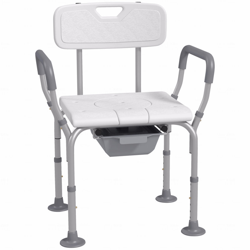 3-in-1 Multifunctional Shower Chair with Commode Bucket