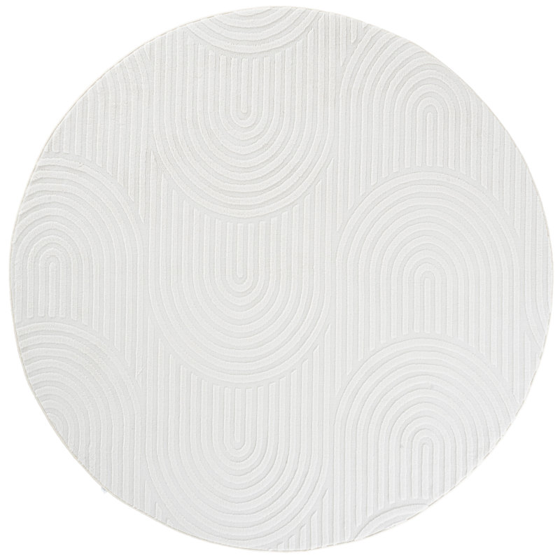 Versaillies 663 Performance Machine Washable Geometric Rug, 6' X 6' Round