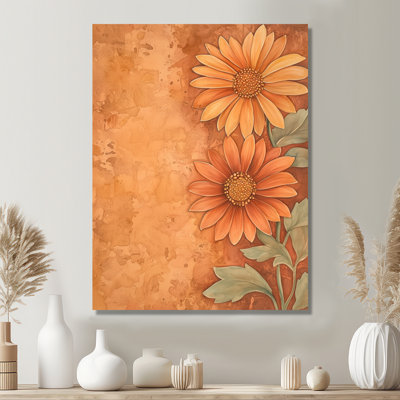 Velours symphonie de marguerite II - tournesols, décoration murale en métal, impression traditionnelle sur métal