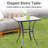 Outdoor 27" Square Tempered Glass Table - Strong Metal Base For Garden And Patio Black Hue Construction Living Style