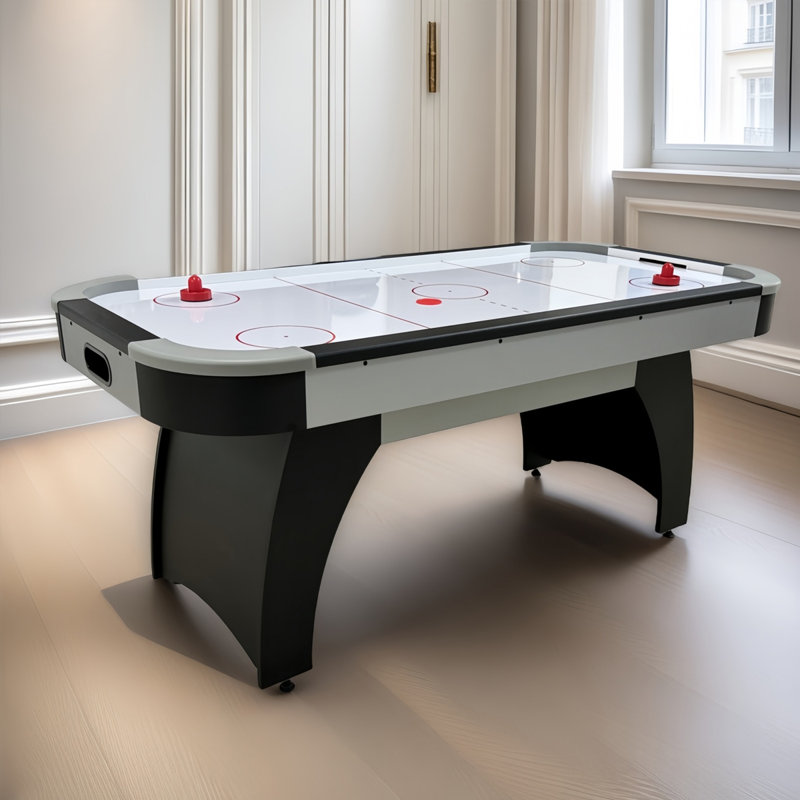 Tables de hockey en bois manufacturé noir + blanc + gris, Noir
