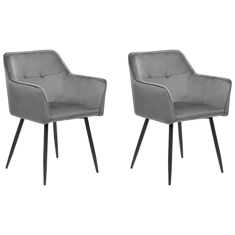 Almasi Tufted Velvet Armchair, Dark Grey