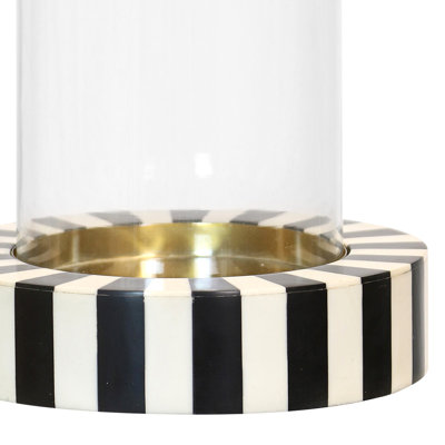 Porte-bougie à rayures Palazzo - l 7,09 po x P 7,09 po x H 7,48 po