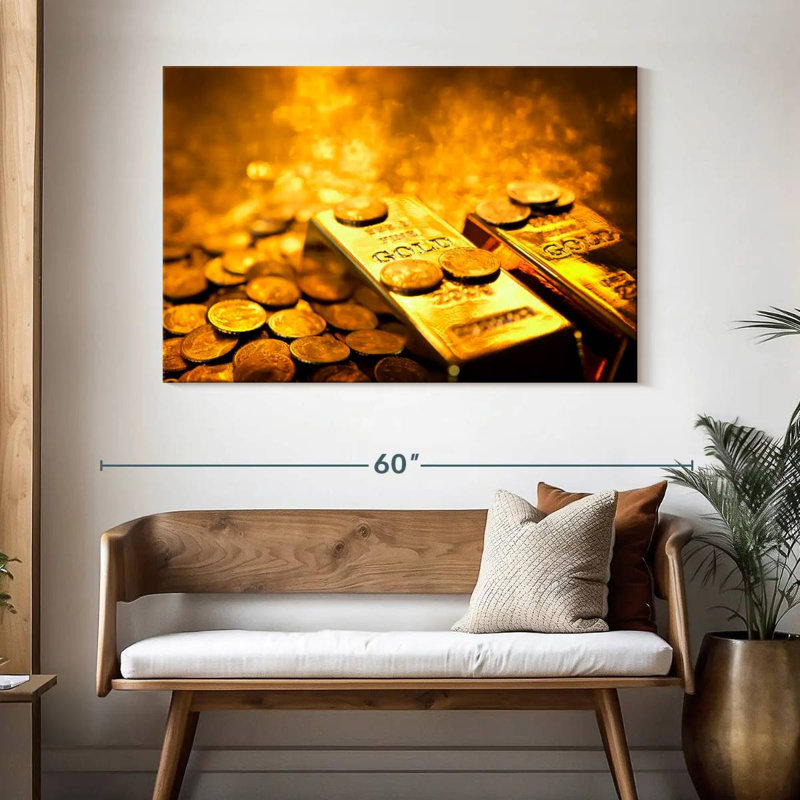 Kerner Coins And Gold Bars, 32" H x 48" W