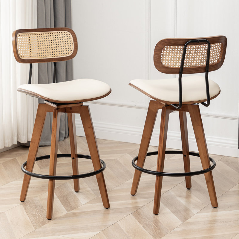 Sirine 66.8cm Swivel Bar Stool, Beige