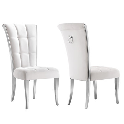 Chaise d'appoint blanche en velours Hrithik