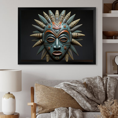 Chayla, masque tribal africain Luba - reproduction sur toile