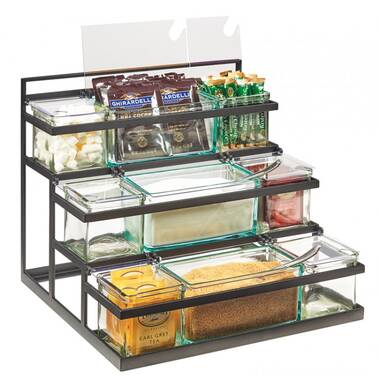 6-Compartment, 3-Tier Condiment Storage, Countertop Organizer, 13L x  6.25W x 15.25H