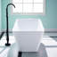 Baignoire de trempage autoportante en acrylique avec drain et trop-plein de 66 po, 78 gallons