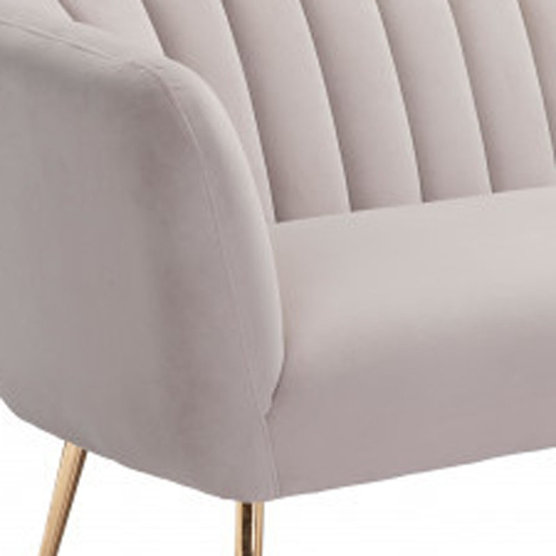 Millfield 70.1'' Velvet Sofa, Glam Ivory