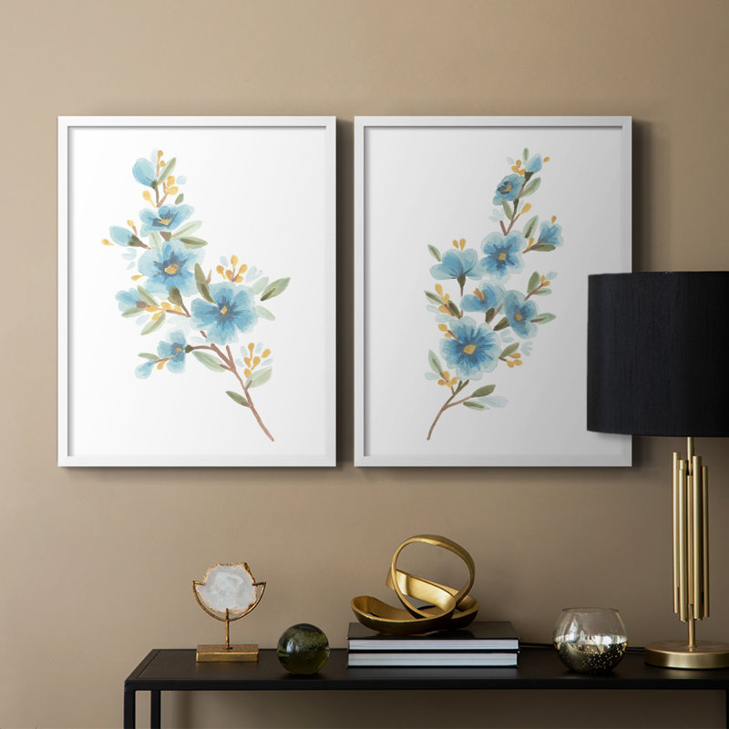 Reproduction encadrée Wildflower Sprig I-Premium - prête à être accrochée - aucun clou requis - aucun clou requis, Blanc