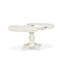 Ensemble de table de salle à manger 5 pièces 4 chaises rembourrées avec tissu en lin et table ronde / ovale - Finition lin blanc-404438652