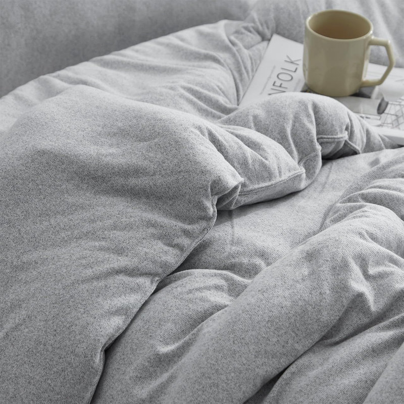 Ensemble d'édredon en polyester, Gris, Édredon pour très grand lit + 2 très grandes ta