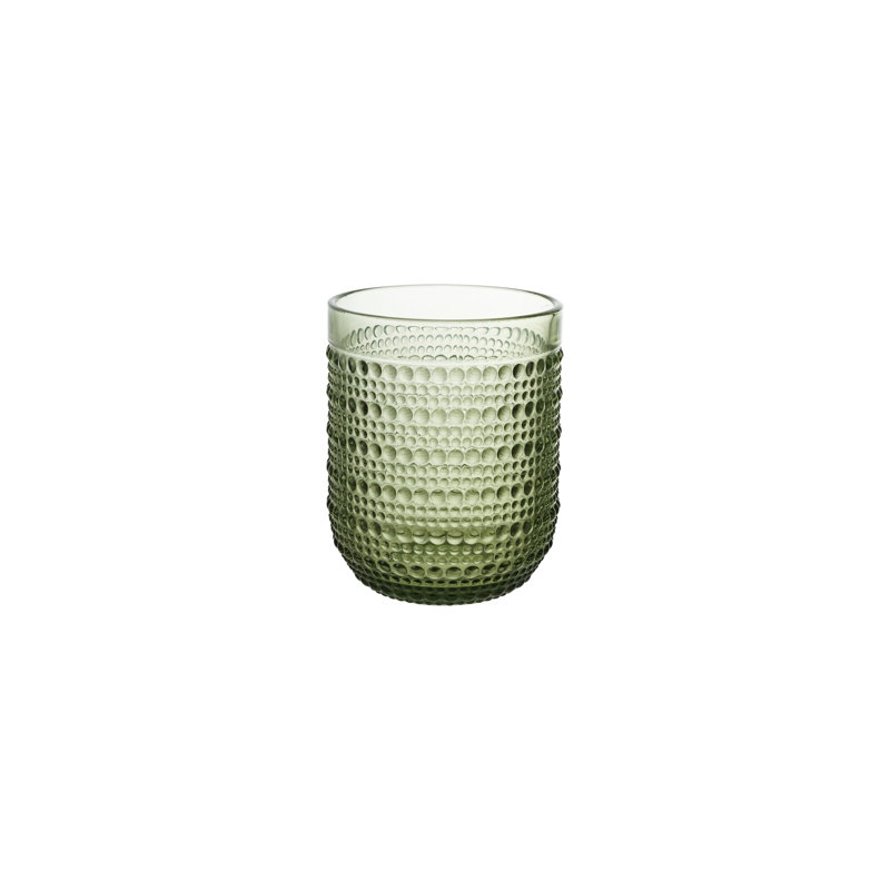 Drinking Glass with Raised Dots, Green, Green