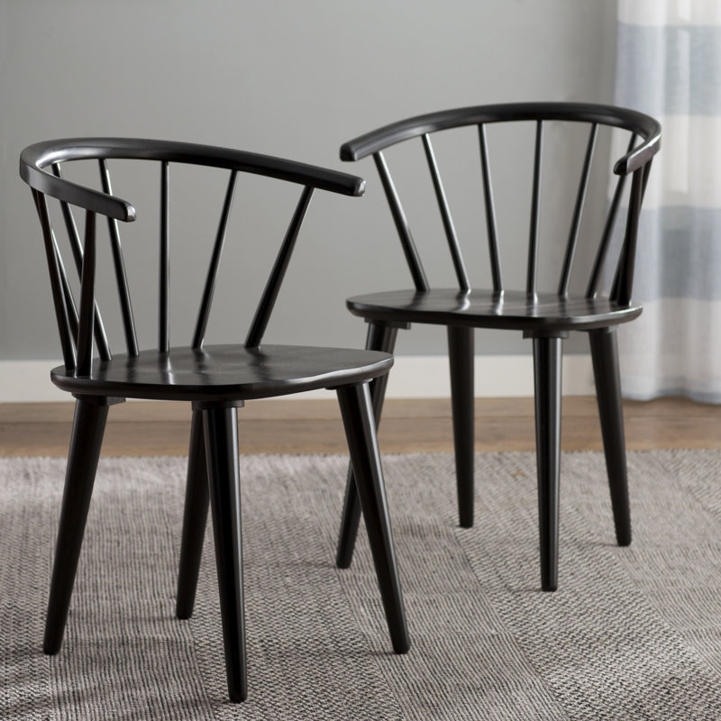 Demi-Lee 18'' H Solid Wood Side Chair, Black