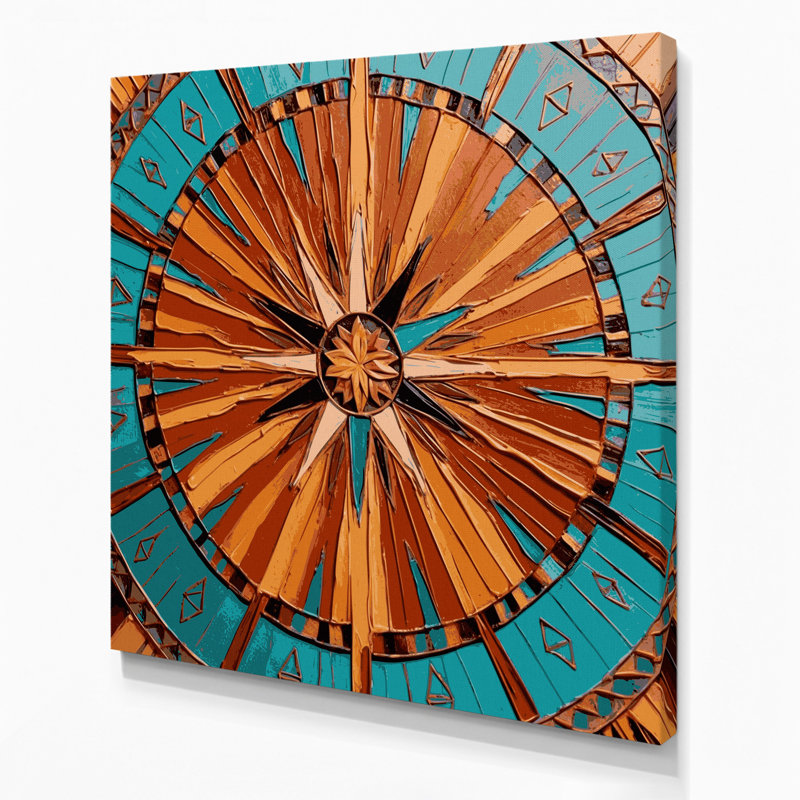 Art mural sur toile 229 médaillon Sunburst, H 8 po x l 8 po