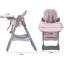Chaise haute rose réglable de 0 à 6 ans, avec plateau en PP, inclinable à 3 positions, coussin en polyuréthane imperméable et sac de rangement pour repas