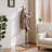 9-Hook Freestanding Coat Rack with Solid Rubberwood and Stainless Steel Marble Base
