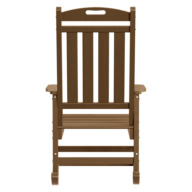 Chaises berçantes d'extérieur en PEHD pour patio, Brun