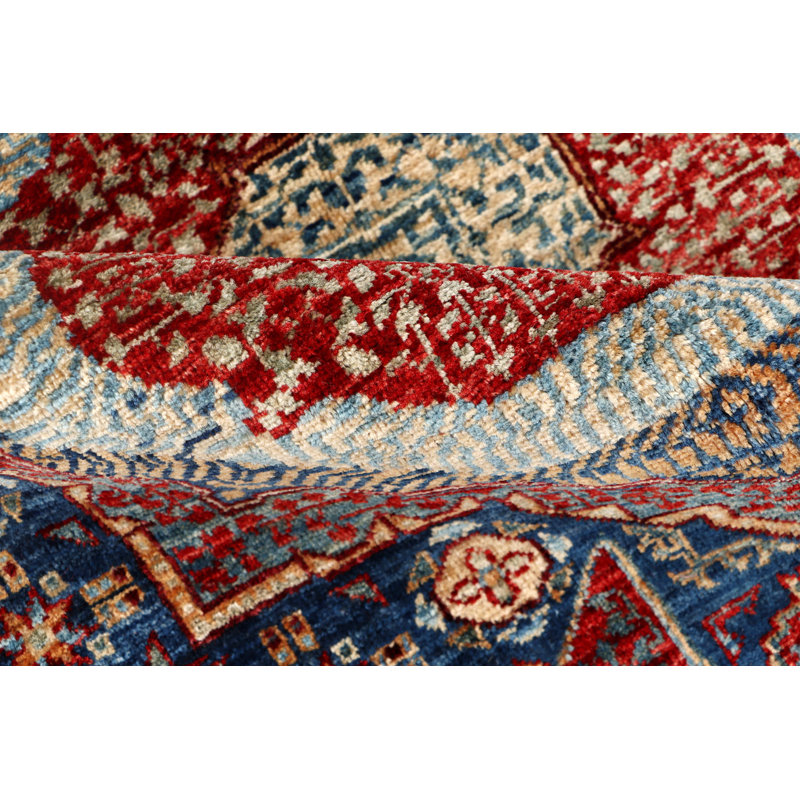Tapis rouge / bleu / beige tissé à la main de haute qualité