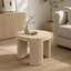Table de bout ronde de style moderne, table d'appoint de couleur naturelle de hauteur confortable de 18,06 pouces, table d'appoint de rangement à la maison
