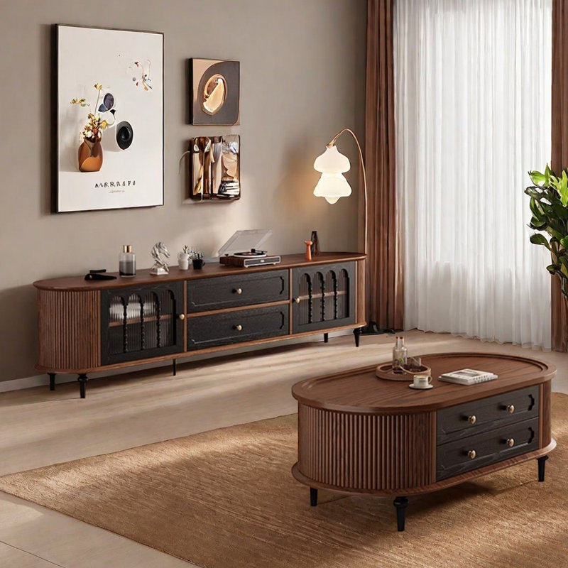 Retro Contrasting Colour Coffee Table and TV Stand