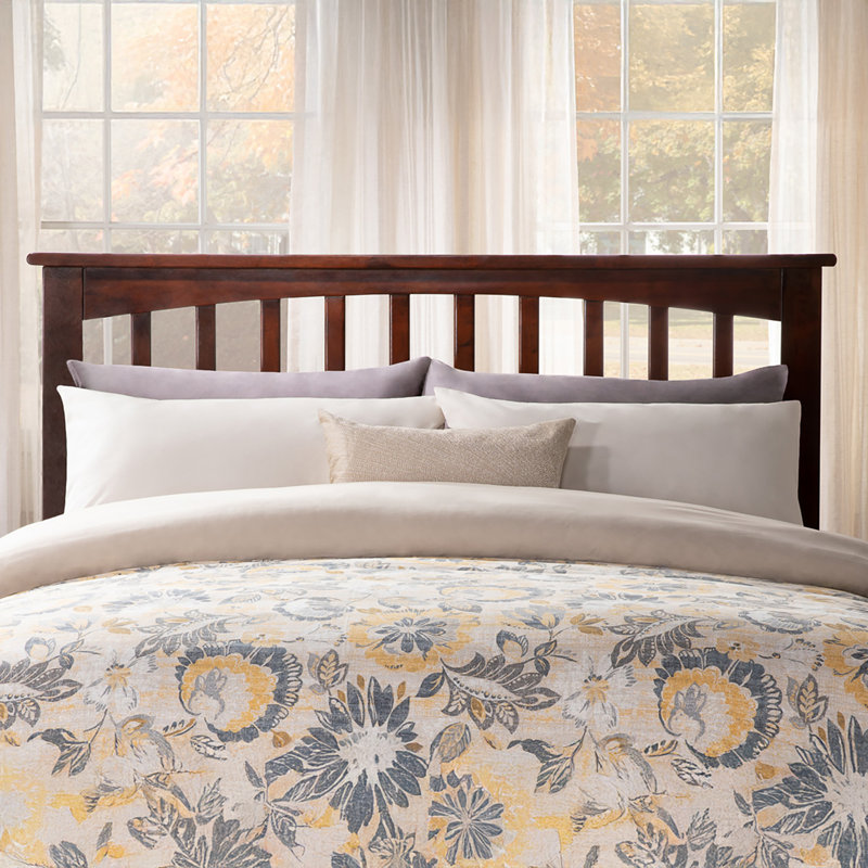 Mission Low Profile Solid Wood Platform Bed, Queen, Walnut
