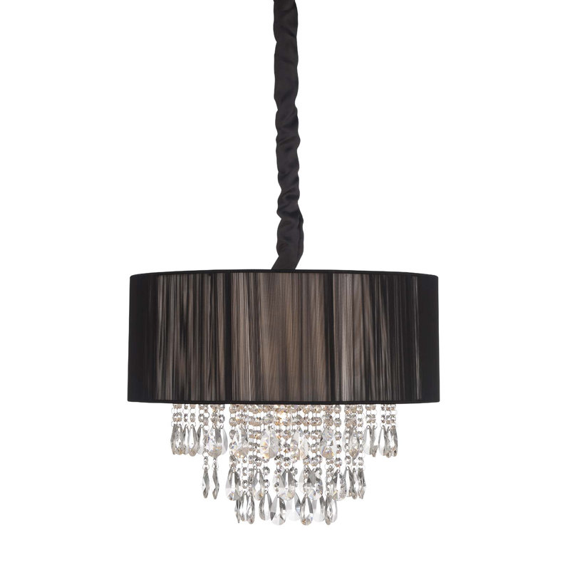 6 - Light Semi Flush Mount, Black