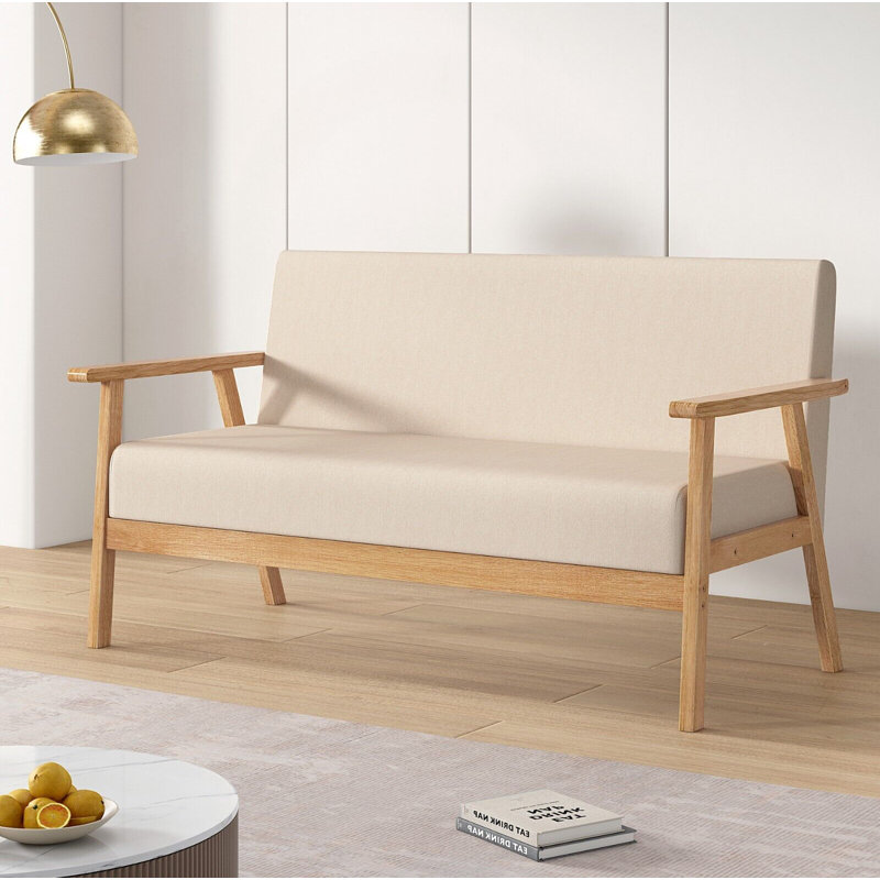 Mosser Upholstered Accent Chair, Beige, 74cm H x 115cm W x 70cm D