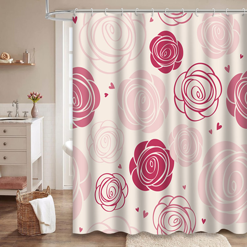 Rideau de douche avec 12 crochets, L 72 po x l 84 po