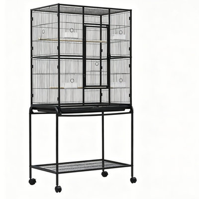 Grande cage à oiseaux de 160 cm de hauteur avec tablette de rangement amovible pour perroquets Conures Lovebird Cockatie