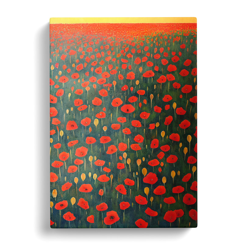 Racette Poppy Field - Wrapped Canvas, 50cm H x 35cm W x 3cm D