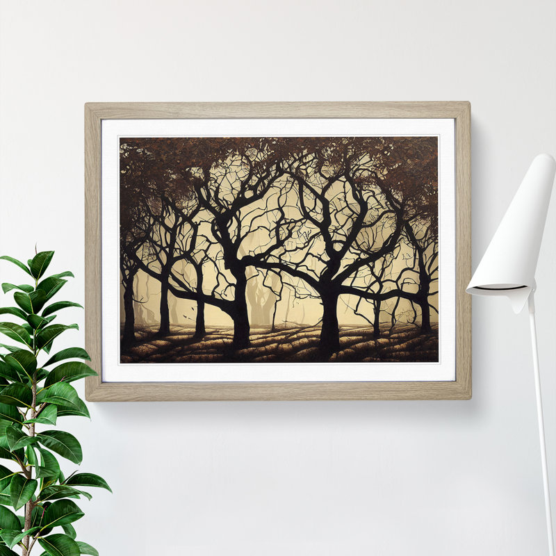 Awesome Tree Forest - Framed Print, 46cm H x 64cm W x 2cm D, Oak
