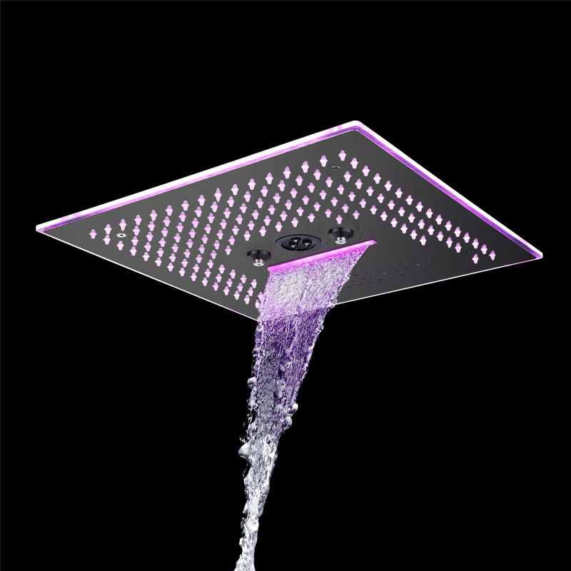 Pomme de douche fixe multifonction, Noir mat