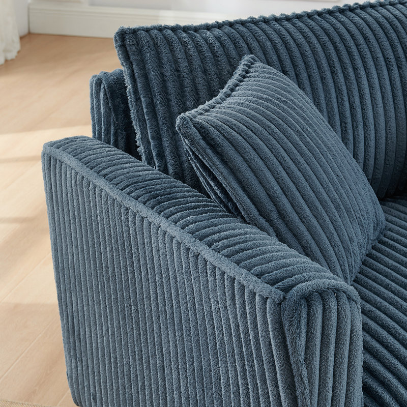 Fauteuil Lazy, fauteuil confortable pour une personne, avec dossier et coussin de siège moelleux, avec accoudoirs des deux côtés, convenant au salon et à la chambre à coucher - bleu