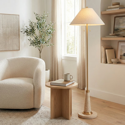 65.5" Resin Floor Lamp With Oat Shade