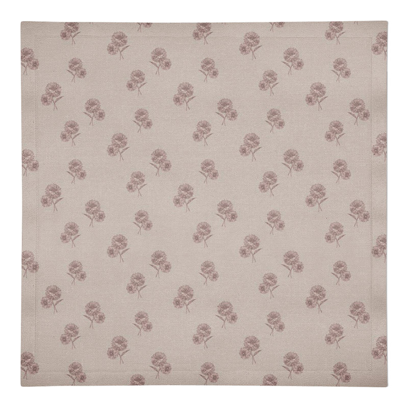 Serviette de table rectangulaire en coton sergé, Rose