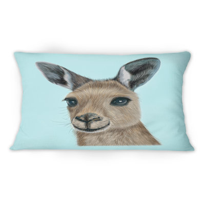 Portrait of Kangaroo II - coussin décoratif traditionnel imprimé