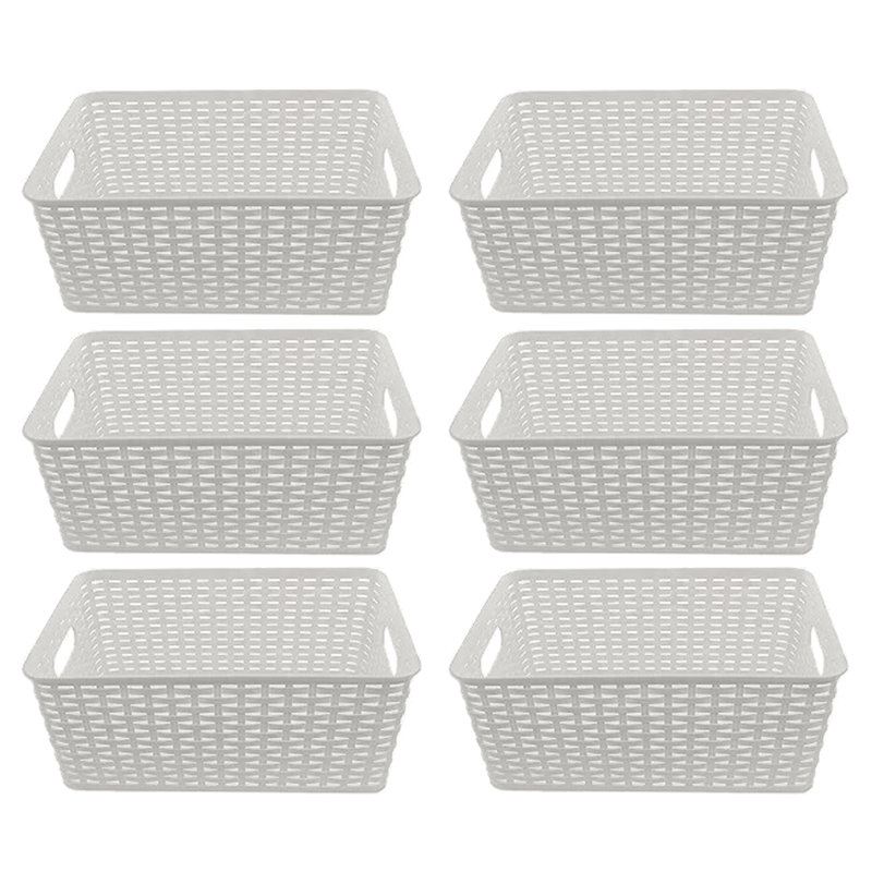 Panier en rotin, Gris, 6, H 6 po x l 15 po x P 10,25 po