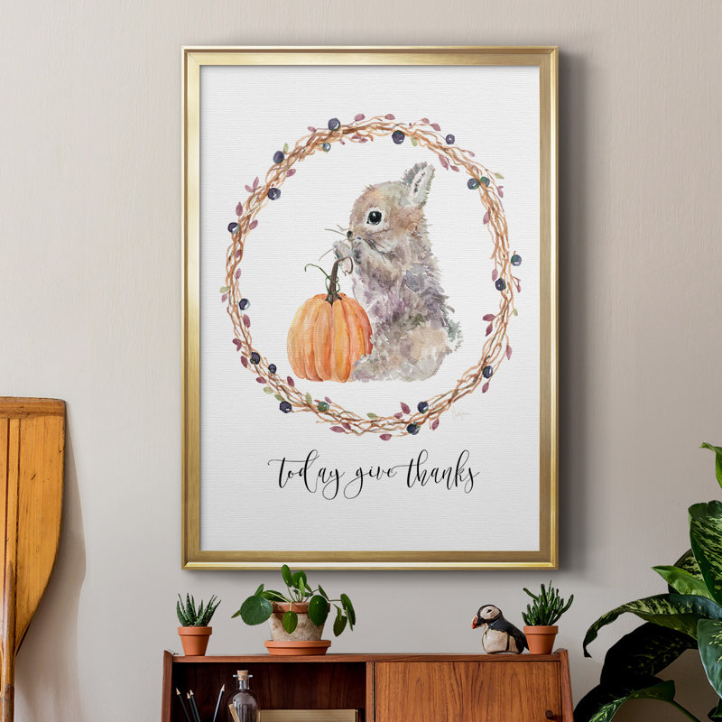 «Harvest Home Bunny», reproduction encadrée de qualité supérieure - prête à être accrochée, Or